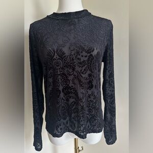 NWT Express Black Velvet Top- Medium
